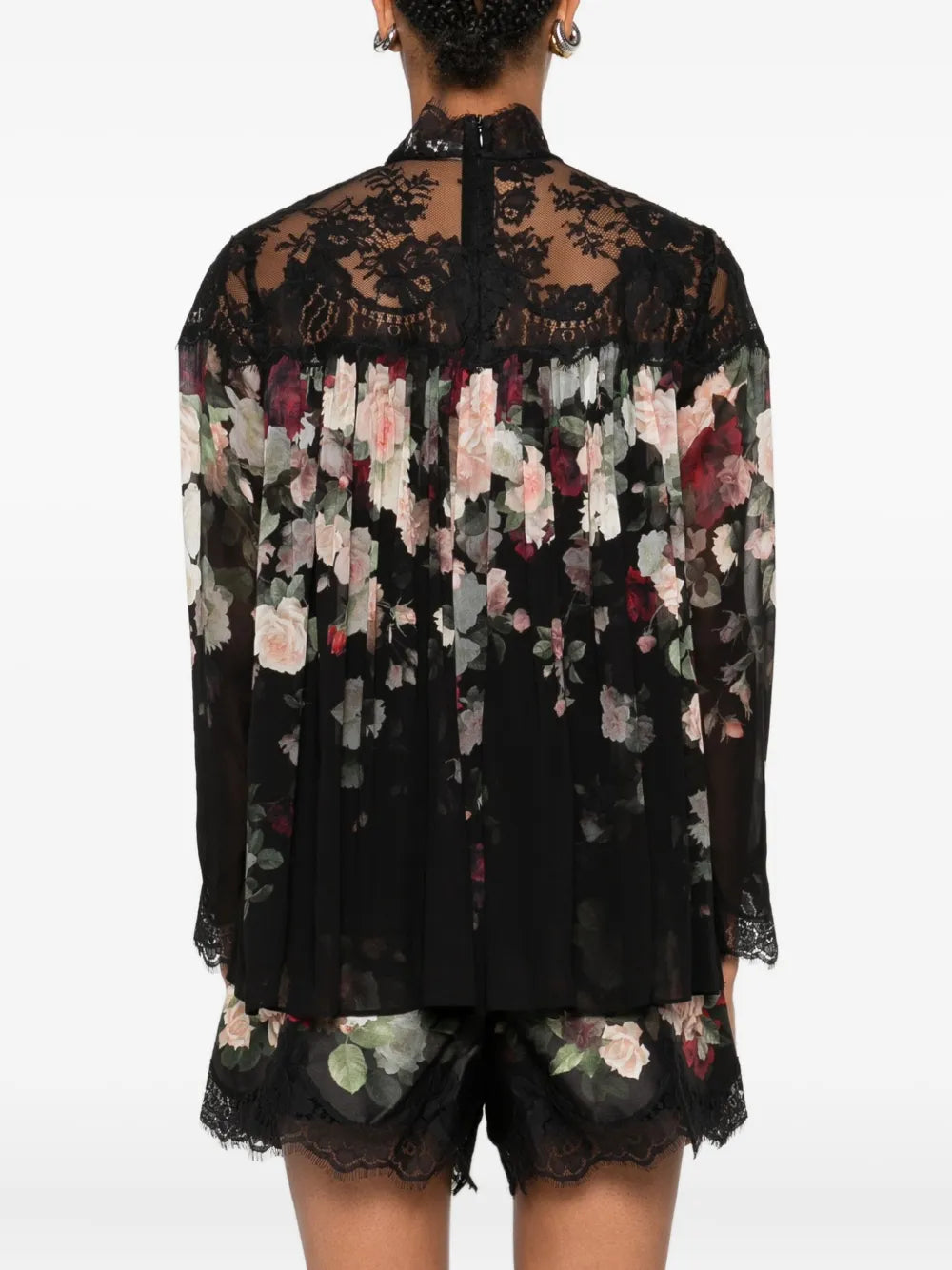 Zimmermann Hypnotic Lace Yoke Blouse - Black Cascade
