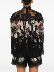 Zimmermann Hypnotic Lace Yoke Blouse - Black Cascade