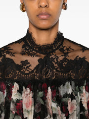 Zimmermann Hypnotic Lace Yoke Blouse - Black Cascade