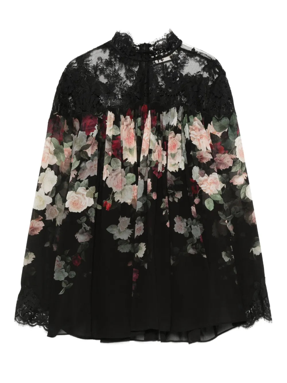 Zimmermann Hypnotic Lace Yoke Blouse - Black Cascade