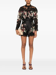 Zimmermann Hypnotic Lace Yoke Blouse - Black Cascade