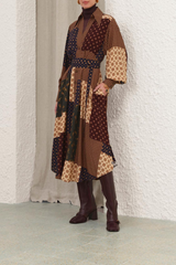 Zimmermann Tuck Midi Dress - Geo Patch Print