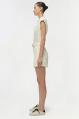 Simkhai Tinka Belted Linen Romper - Ecru