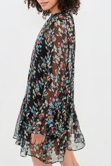 Ulla Johnson Emmeline Silk Long Sleeve Mini Dress - Nightshade