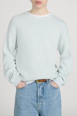 Frame Men's Cotton Silk Crewneck Sweater - Pale Blue
