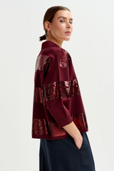 Essentiel Antwerp Illuminati Striped Sequin Polo - Combo3 Margot Mauve
