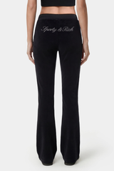 Sporty & Rich Signature Logo Krystal Sweatpant - Black Crystal