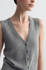 Nili Lotan Porter Sweater Vest - Pebble Grey Heather