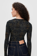 Ulla Johnson Aris Jersey Long Sleeve U-Neck Top - Desert Jasper