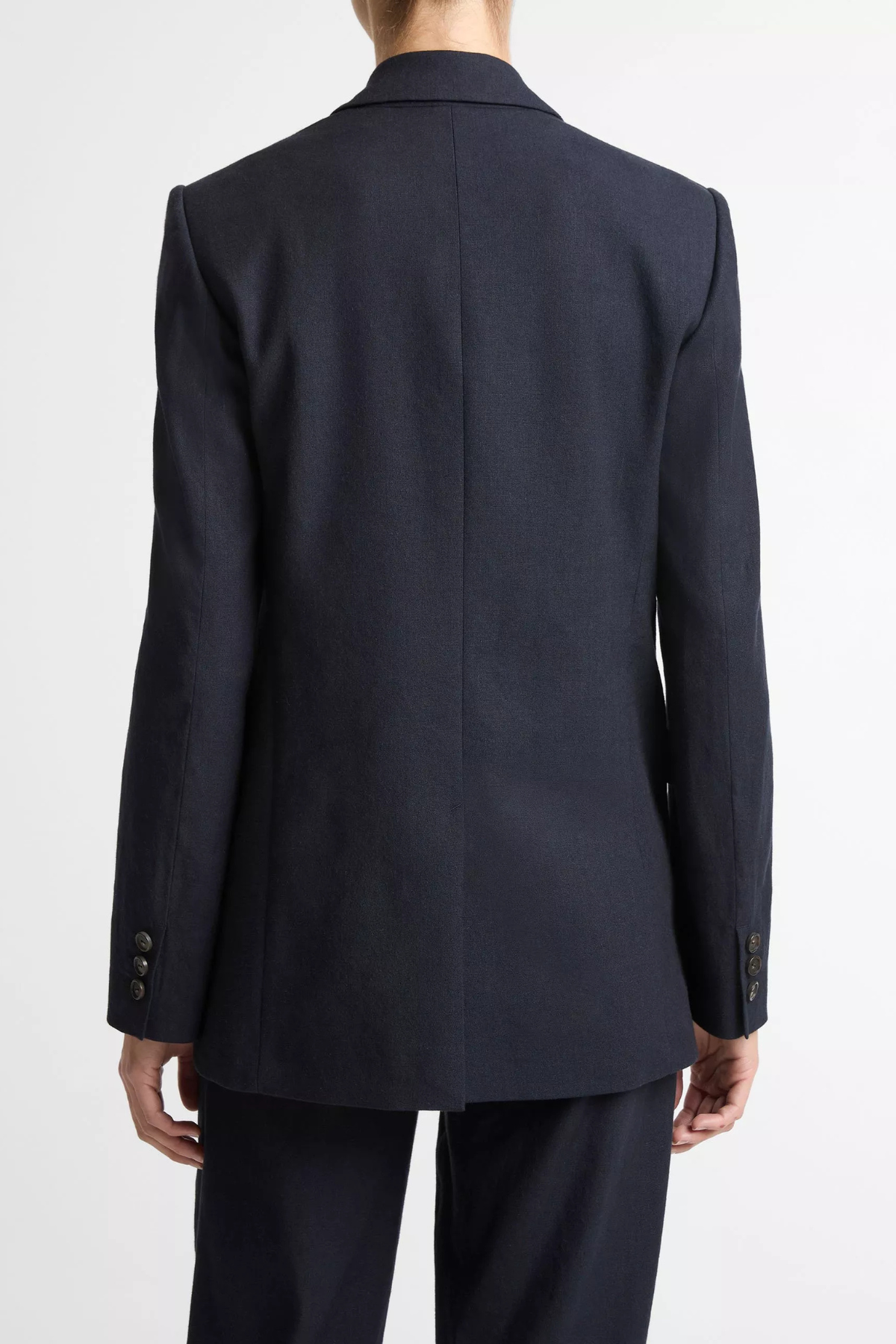 Vince Linen Single Breasted Blazer - Coastal Blue