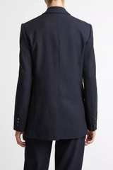 Vince Linen Single Breasted Blazer - Coastal Blue
