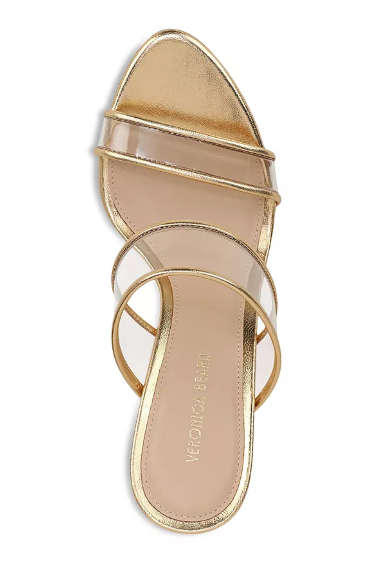Veronica Beard Asha Piping Sandal - Clear/ Pale Gold