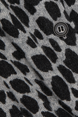 Nili Lotan Keelah Cardigan - Pebble Grey Heather/ Black Cheetah