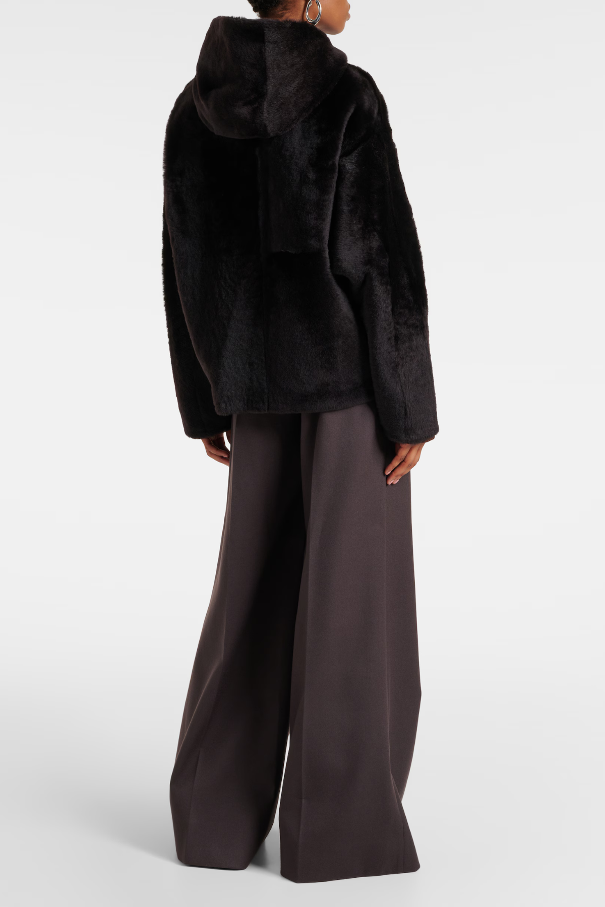 Yves Salomon Hooded Jacket - Brown