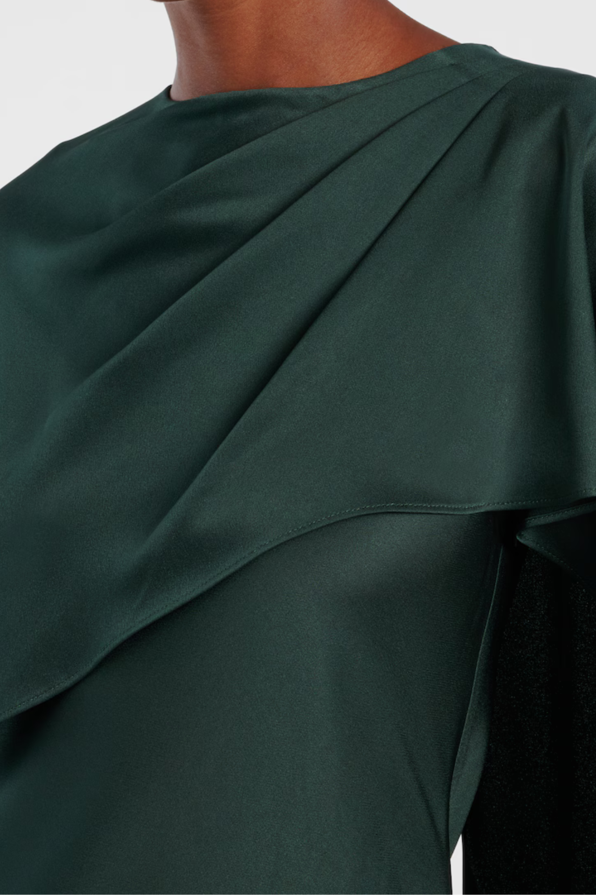 Simkhai Izel Satin Cape Gown - Cypress