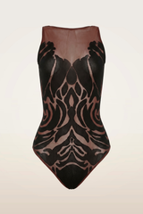 Wolford Rose Shadow Sleeveless String Body - Black/ Black