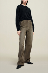 Kallmeyer Lena V-Neck in Brushed Cashmere Sweater - Black