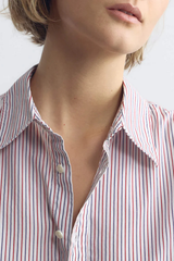 Nili Lotan Raphael Classic Shirt - Red/ Blue Stripe