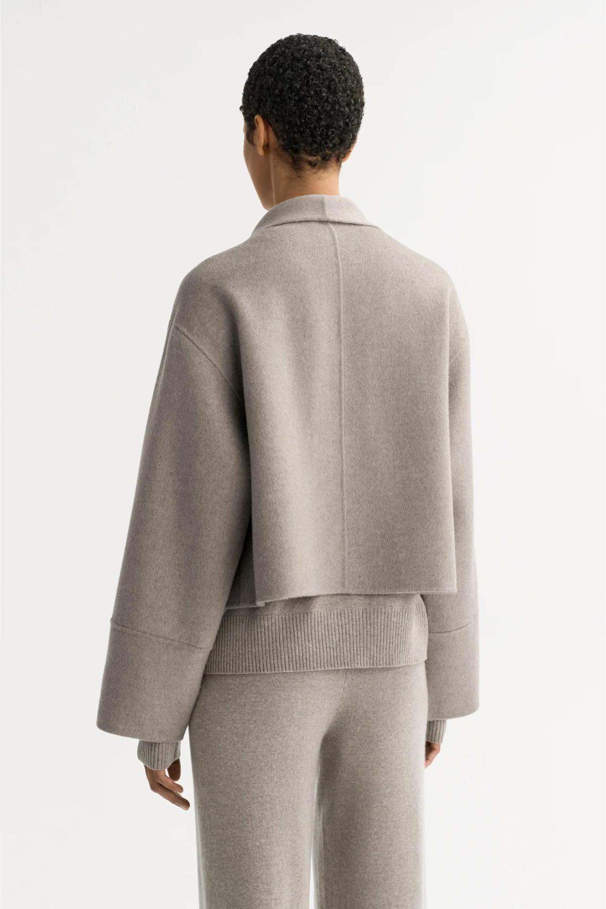 Soft Goat Short Coat - Greige