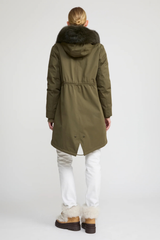 Yves Salomon Long Iconic Parka - Dark Khaki