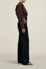Kallmeyer Ulla Tie Trouser With Plaid - Black/ Ivory Blue Plaid
