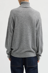 Tibi Washable Cashmere Turtleneck Sweater - Heather Grey