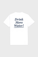 Sporty & Rich Drink More Water T-Shirt - White Light Navy