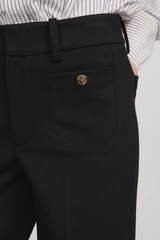 Frame Le Slim Palazzo Trousers - Black