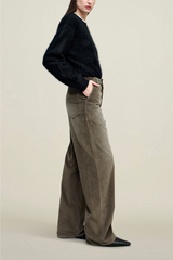 Kallmeyer Lena V-Neck in Brushed Cashmere Sweater - Black