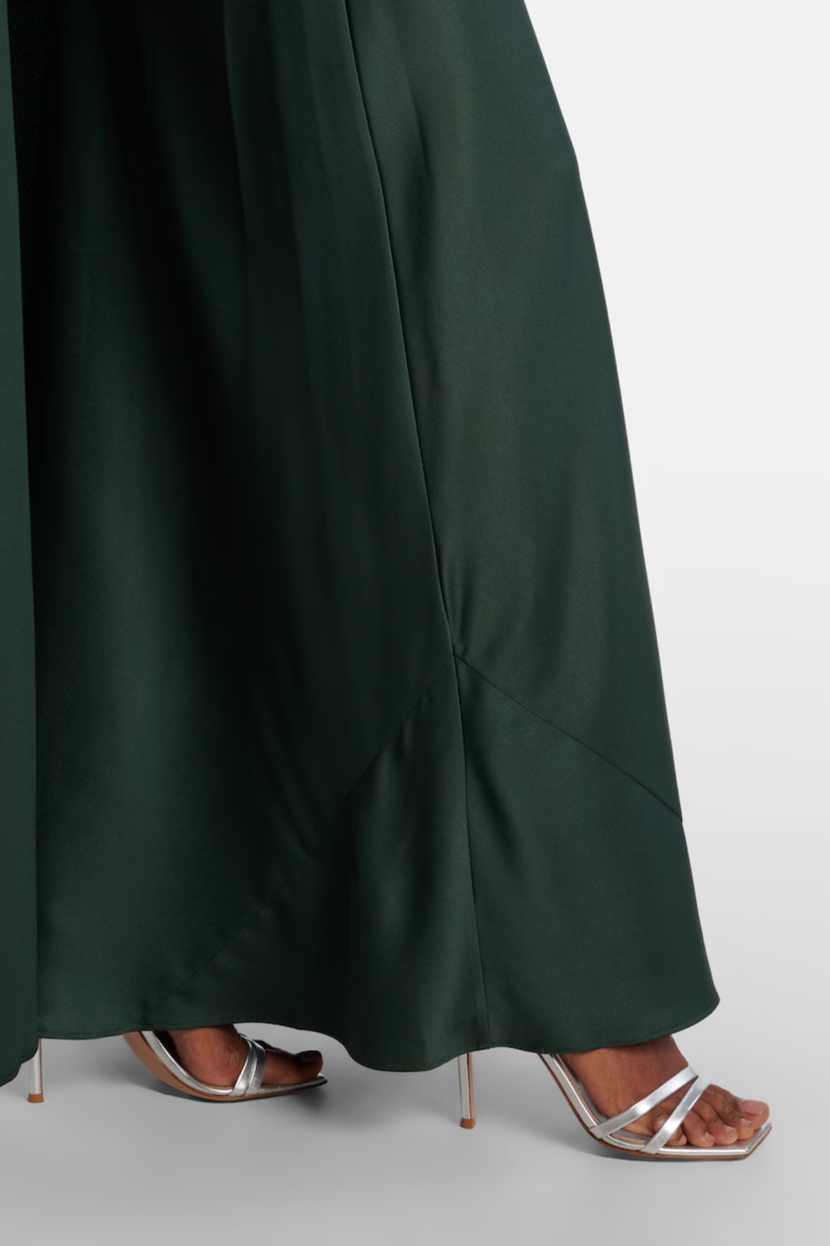 Simkhai Izel Satin Cape Gown - Cypress