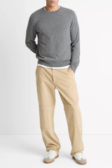 Vince Men's Cashmere Crewneck Sweater - Medium Heather Grey