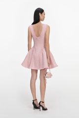 Self-Portrait Pink Boucle Sleeveless Mini Dress - Pink