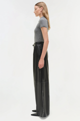 Simkhai Kobie Wide Leg Leather Pant - Black