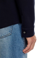 Frame Men's Waffle Textured Shirt - Dark Navy