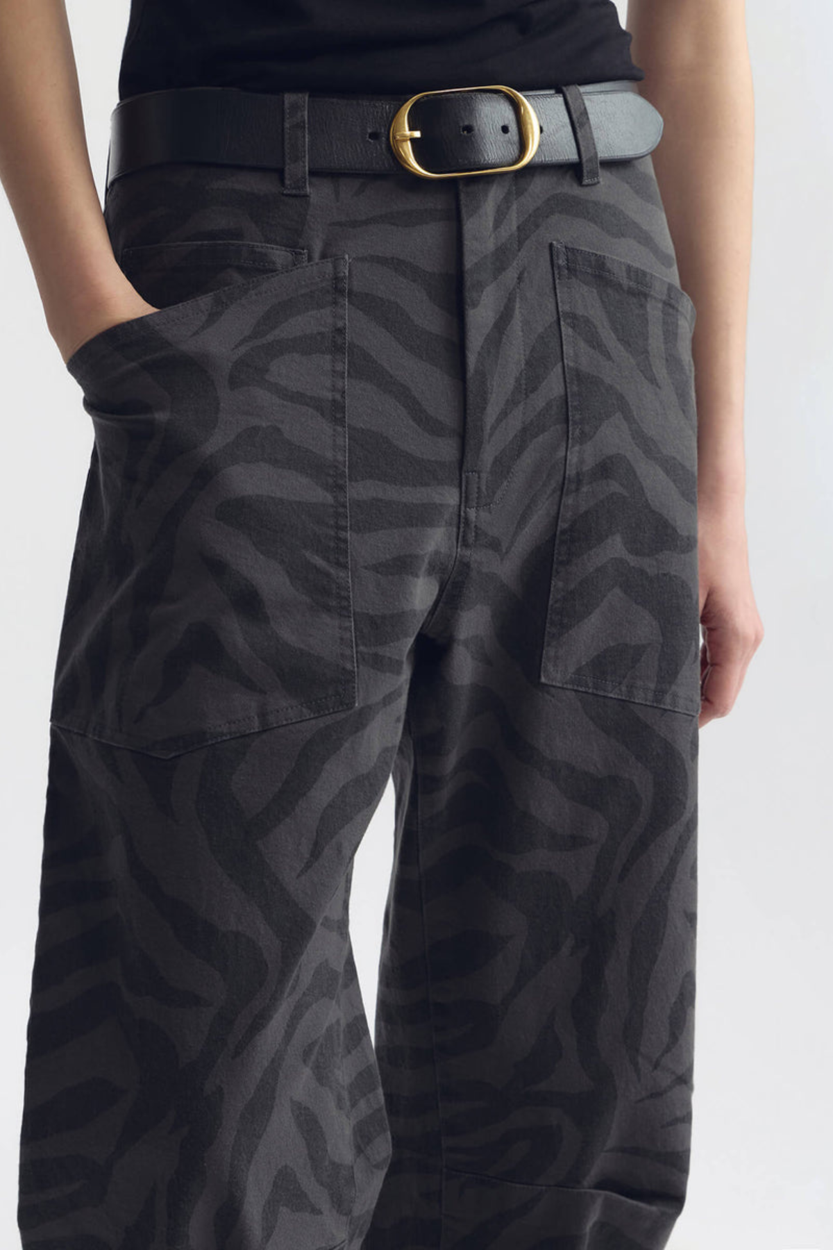 Nili Lotan Shon Pant - Charcoal Zebra