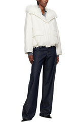 Yves Salomon Hood Down Jacket - White