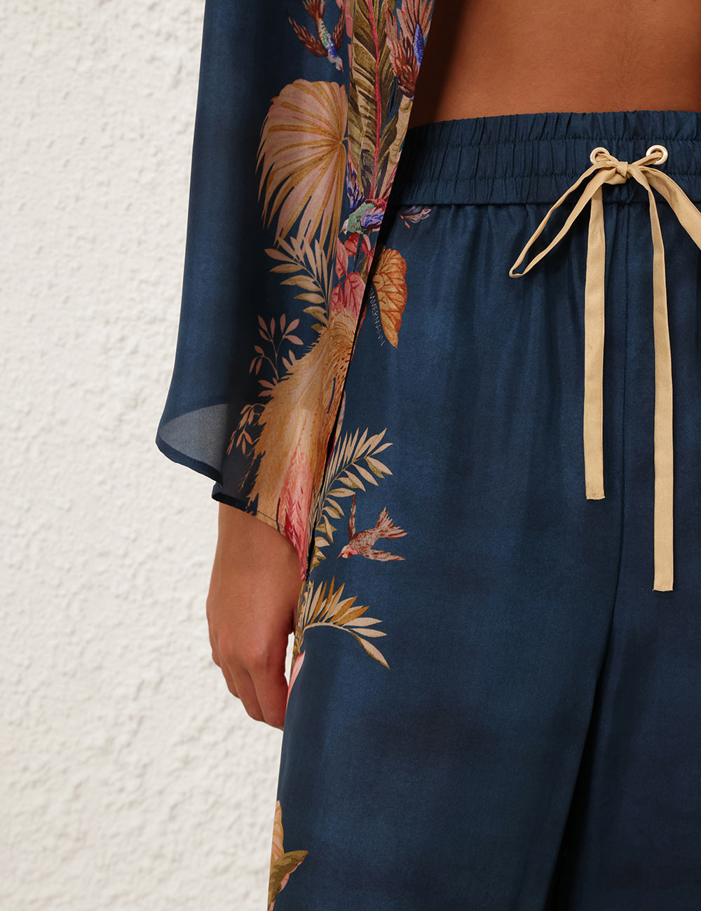Zimmermann Ascension Relaxed Pant - Dark Blue Palm Floral