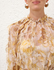 Zimmermann Balance Frill Billow Dress - Peach Floral