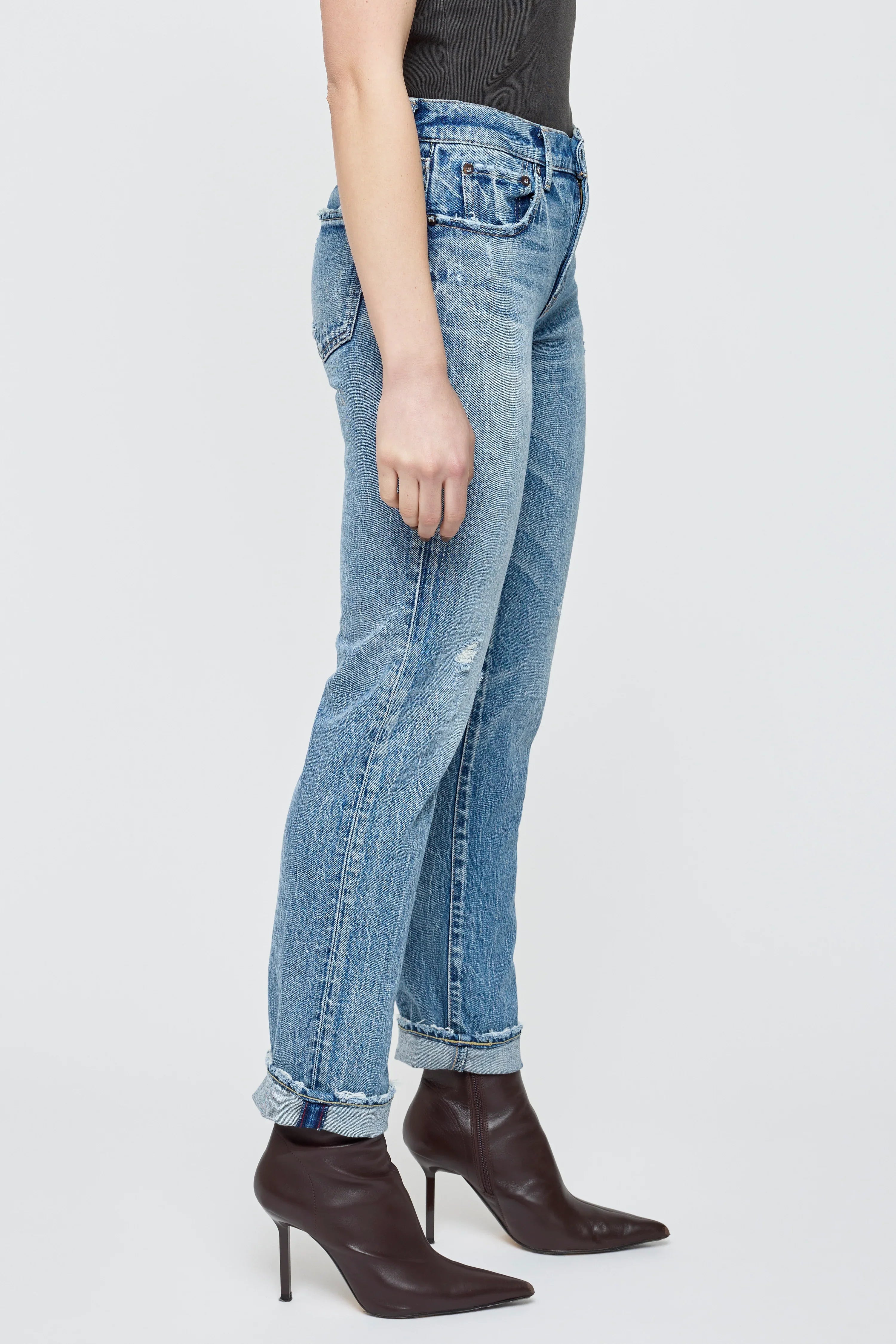 Moussy MV Farmingdale Slim Straight Jeans - Light Blue