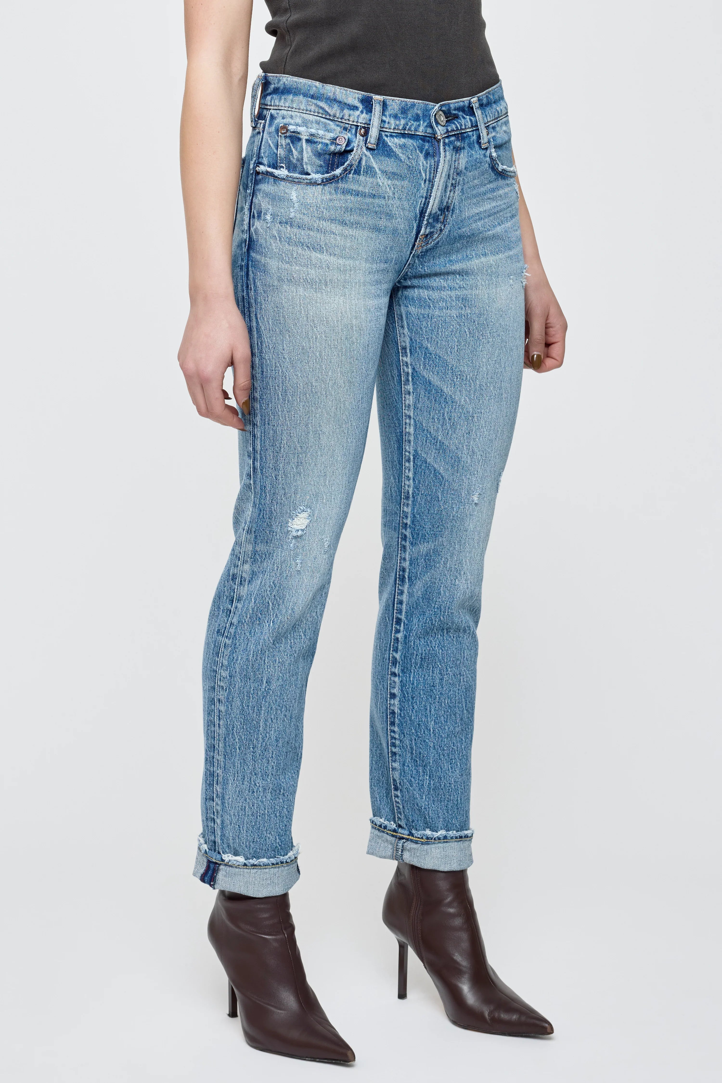Moussy MV Farmingdale Slim Straight Jeans - Light Blue