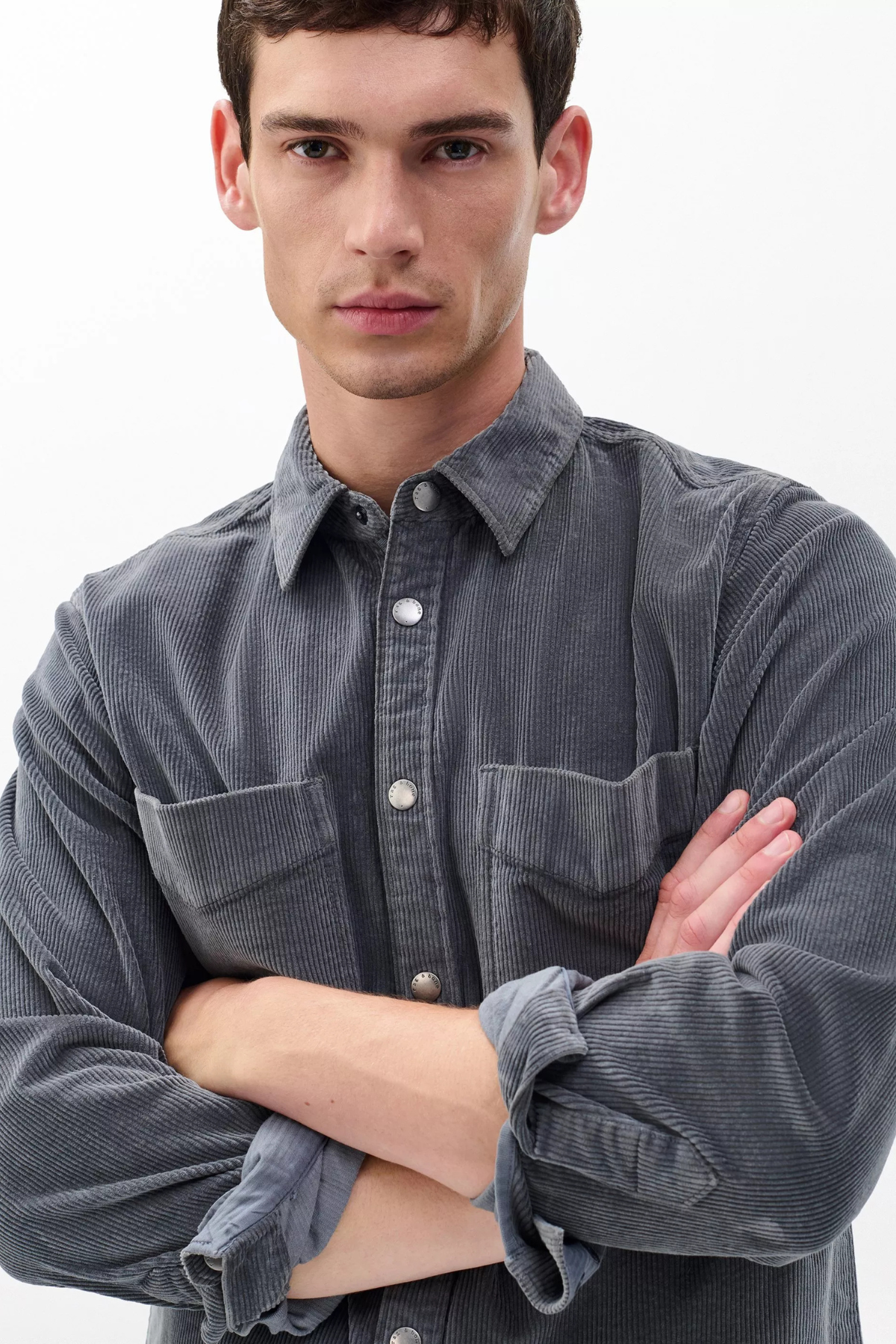 Rag & Bone Men's Corduroy CPO Shirt - Slate
