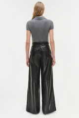 Simkhai Kobie Wide Leg Leather Pant - Black