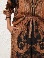Zimmermann Hypnotic Track Pant - Black Paisley
