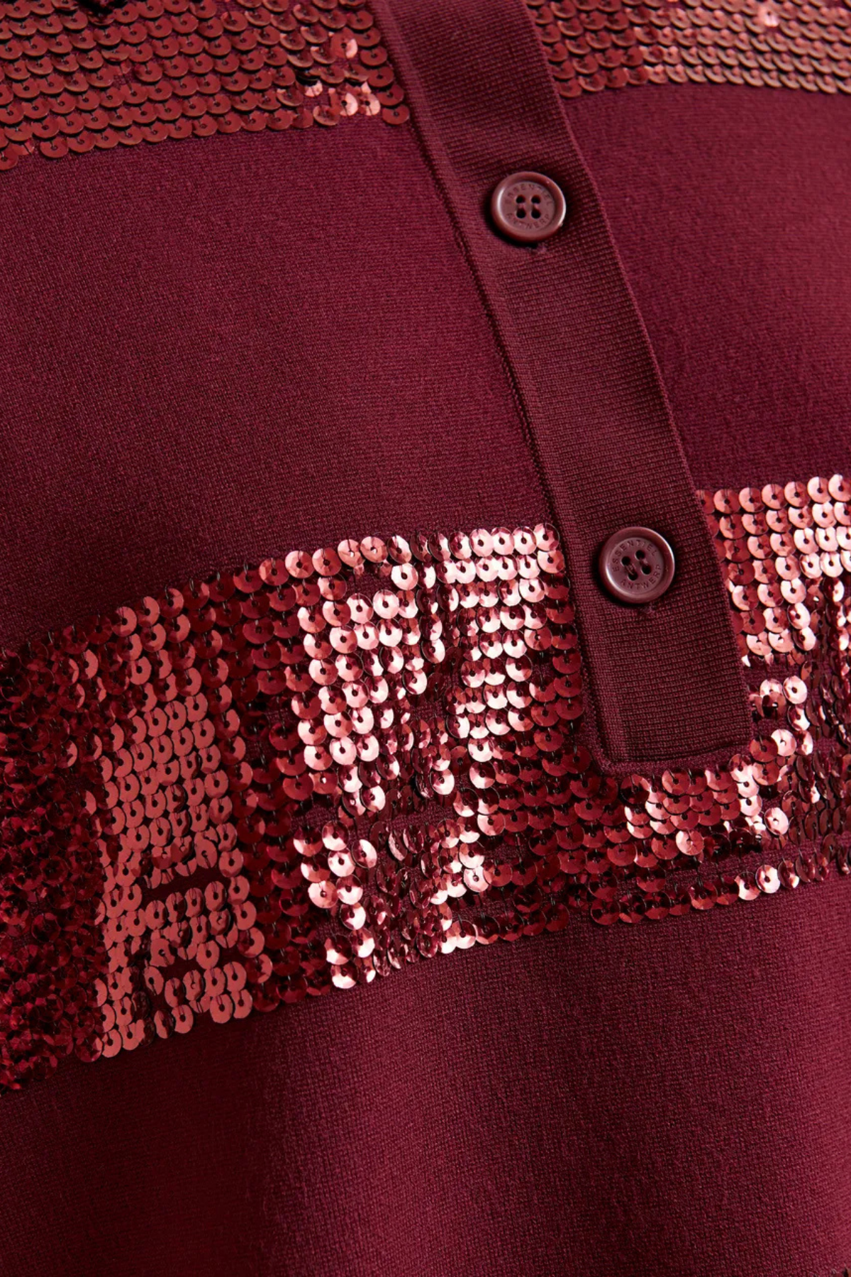 Essentiel Antwerp Illuminati Striped Sequin Polo - Combo3 Margot Mauve