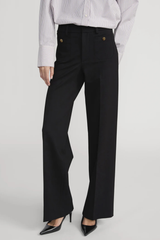 Frame Le Slim Palazzo Trousers - Black