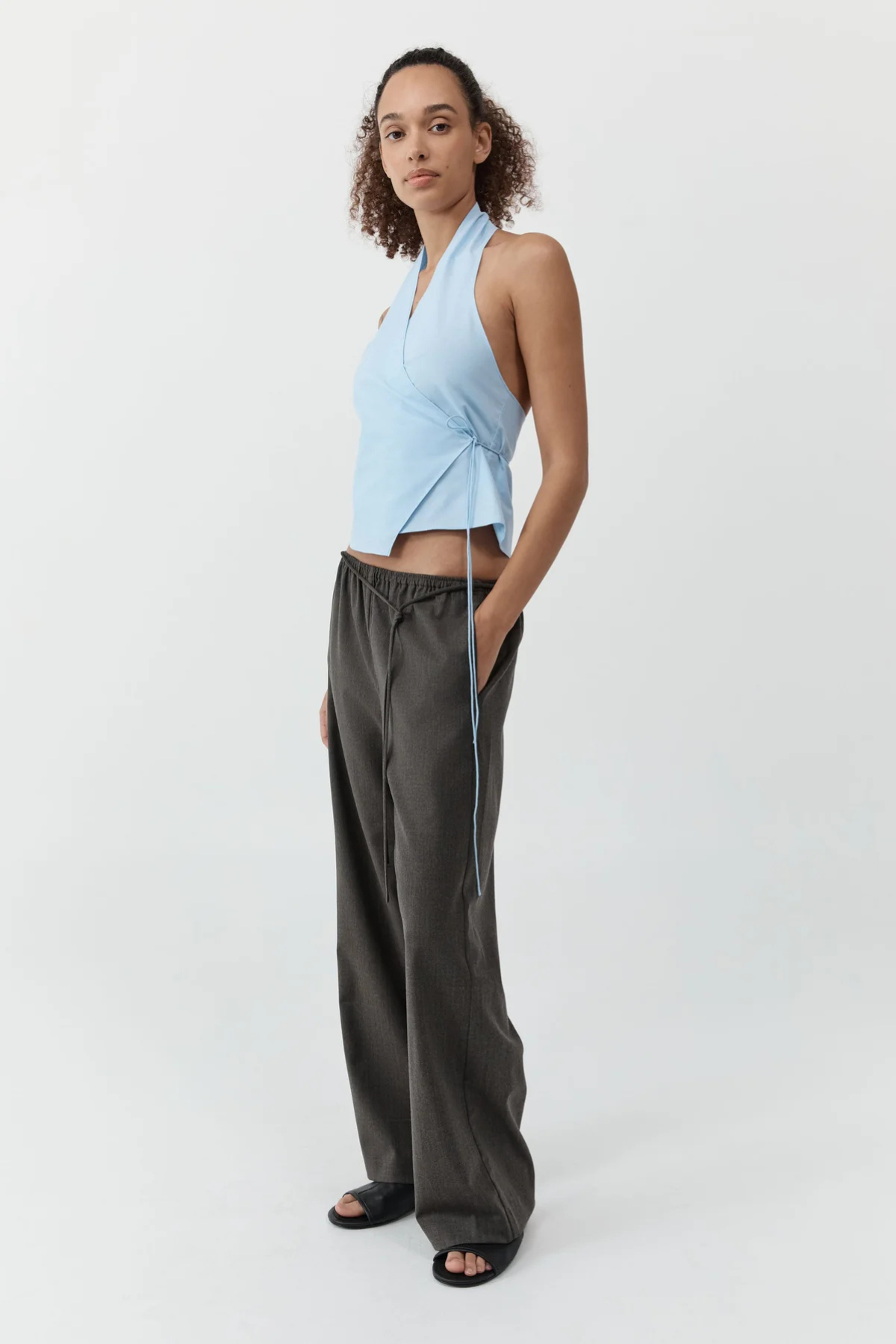 St. Agni Wool Everyday Pants - Mulch