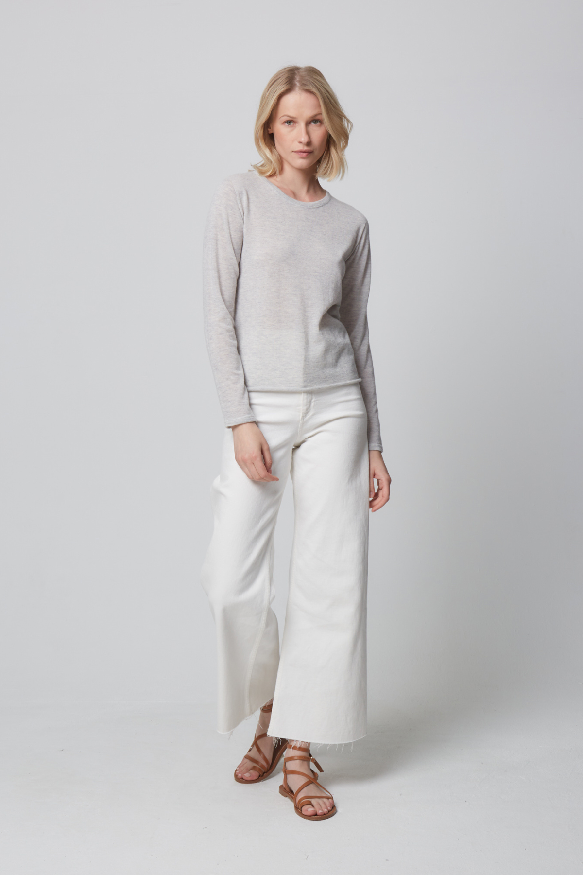 Majestic Filatures Cashmere L/S Crewneck - Brume Chine