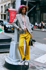 R13 Boyfriend Notch Lapel Blazer - Small Khaki Plaid