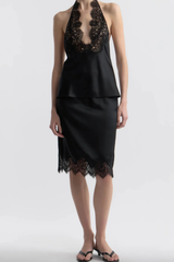 Nili Lotan Thea Lace Skirt - Black