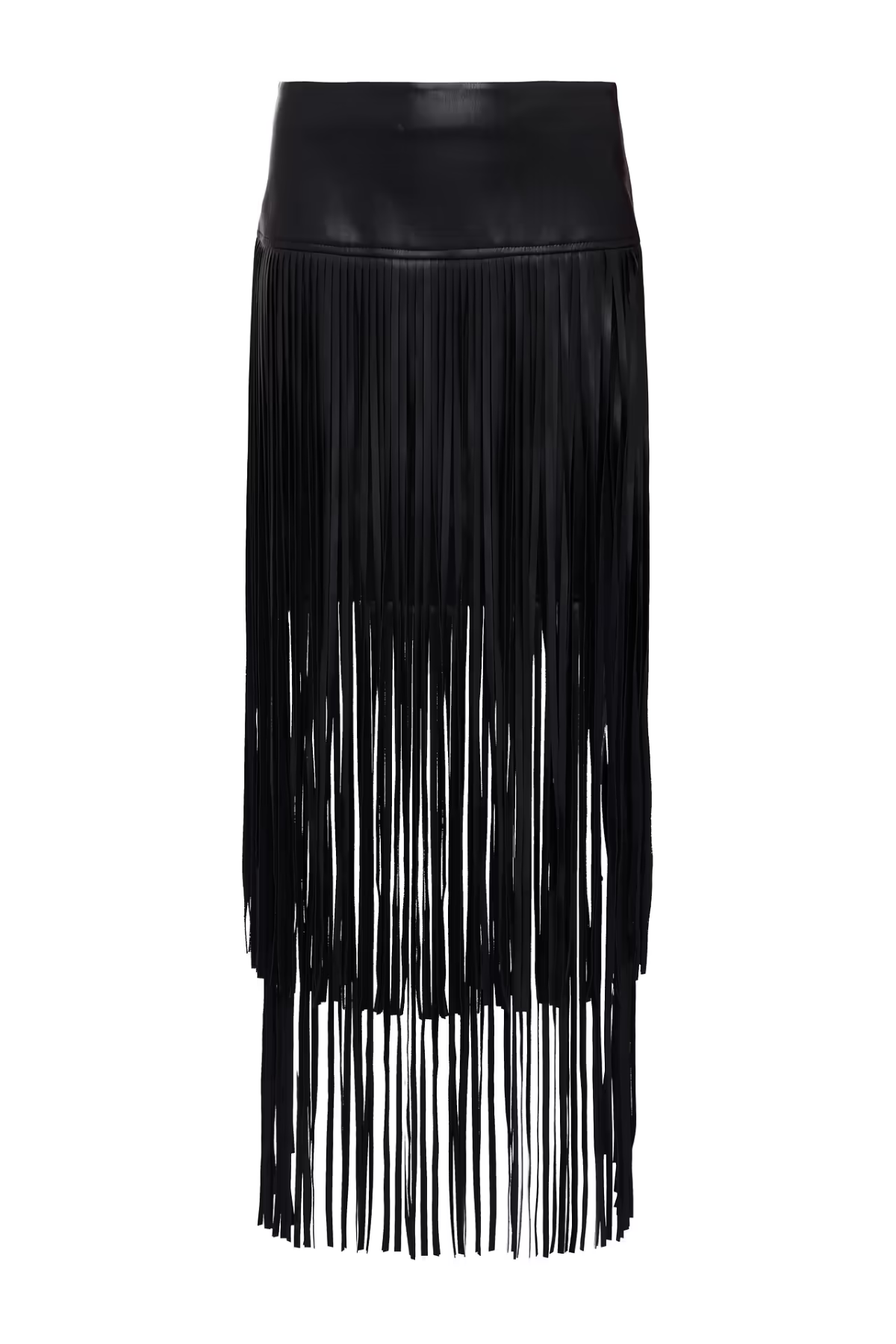 L'AGENCE Karoline Maxi Fringe Skirt - Black